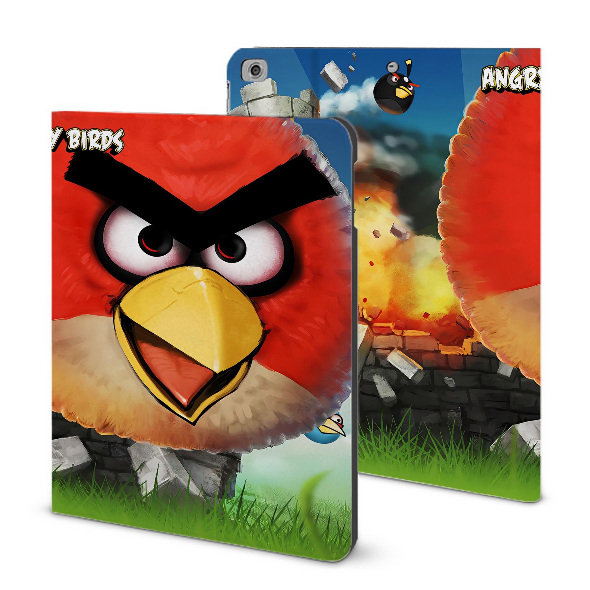 （画像用） Angry Birds アングリーバード IPad ケース ブック型 PUレザー TPU 耐衝撃 軽量 薄型 ペン収納なし 全面保護 IPad 各モデル対応